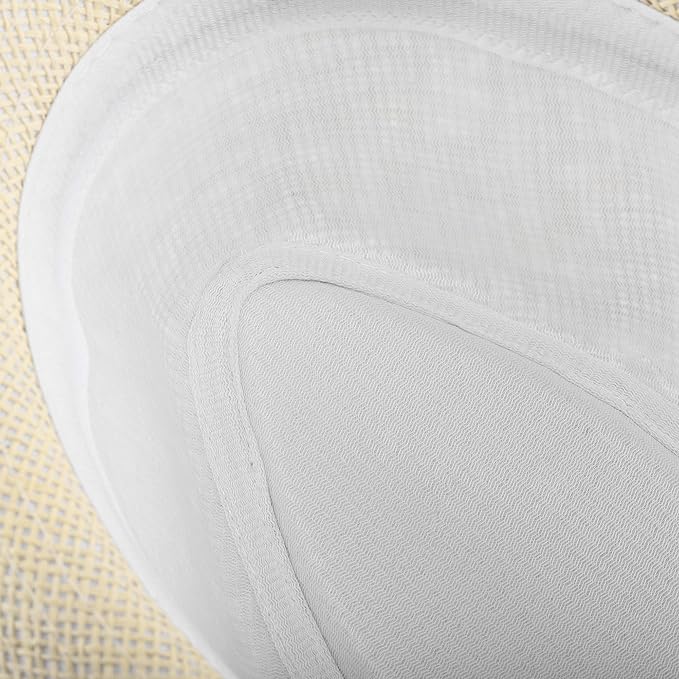 FALETO Unisex Summer Panama Straw Fedora Hat Short Brim Beach Sun Cap Classic