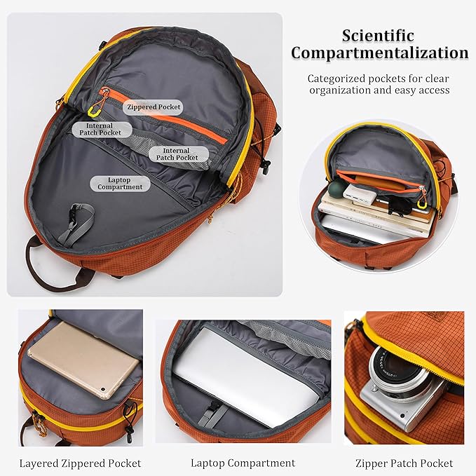W WINTMING Small Hiking Backpack Travel Backpacks 20L Lightweight Hiking Daypack for Women Men Camping Daily Commuting (Gray)