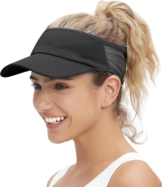 Sun Visor Hats for Men Women Lightweight Portable Stretchy Sun Hat for Running Tennis Golf