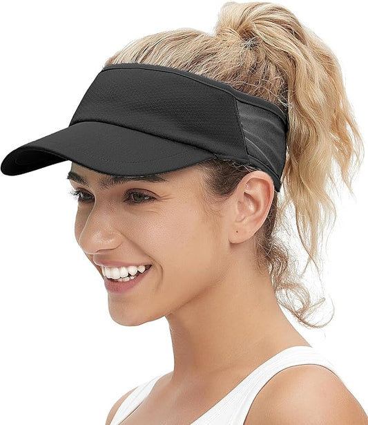 Sun Visor Hats for Men Women Lightweight Portable Stretchy Sun Hat for Running Tennis Golf