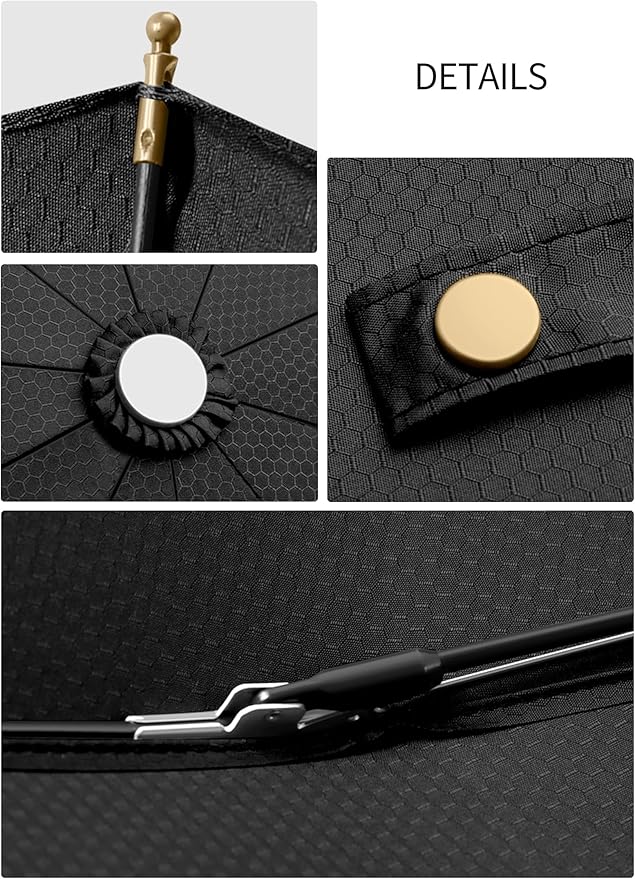 Rain Cats Large Umbrella 45 Inch diameter Umbrellas for rain Strong10 Ribs Fiberglass Windproof big Compact Automatic portable Folding Travel/Thick Fabric/Wood handle