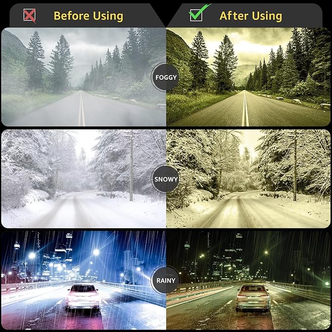 Myiaur Night Vision Driving Glasses for Women, Polarized Anti Glare Yellow Lens Glasses for Nighttime, UV400 Protection