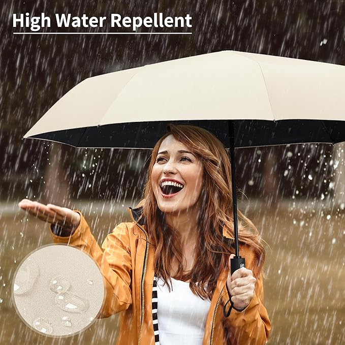 Seniny Windproof Travel Umbrella, Automatic Umbrellas for Rain, Portable & Compact Umbrellas for Backpack, Strong UV for Protection, Folding Small Sun Umbrella for Car, Walking