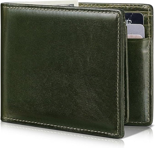 Artpaxy Mens Wallet Bifold Genuine Leather RFID Blocking Wallet for Men with 2 ID Windows 12 Card Holders 2 cash pockets 1 Gift Box