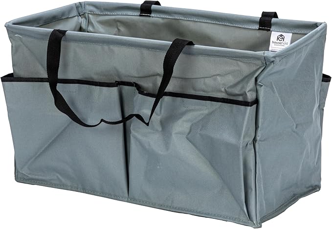 Household Essentials Gray Krush Container All-Purpose Utility Tote with Pockets