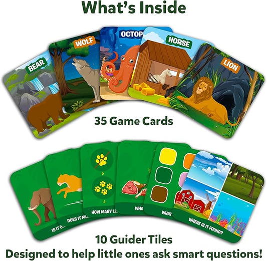 Skillmatics Guess in 10 - Animal Kingdom, Card Game, Christmas Stocking Stuffers for Preschool Kids, Girls & Boys, Fun Travel Game, Gifts for Ages 3, 4, 5, 6