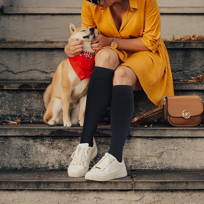 Compression Socks for Women Men Circulation Knee High 8 Pairs for Nurses, Running, Travel, Athletic