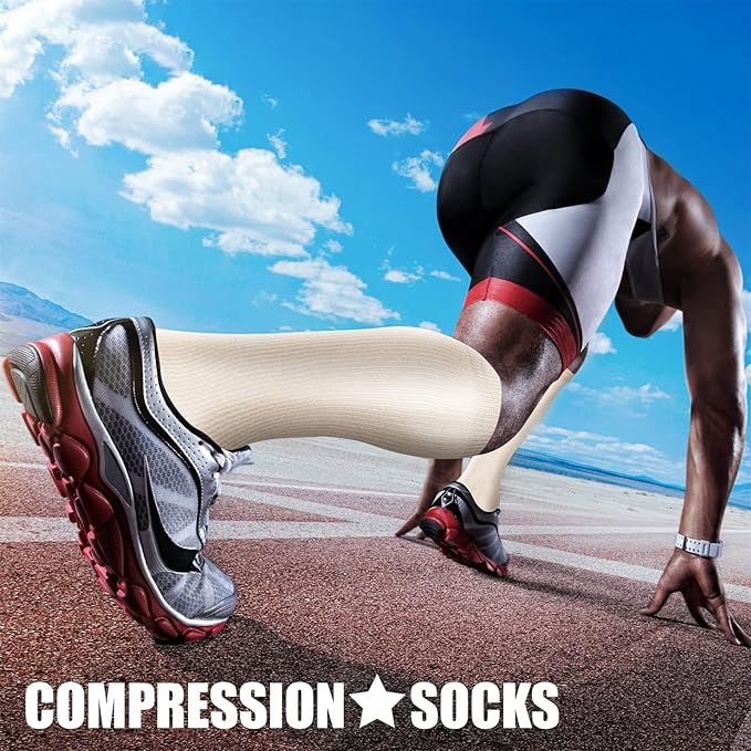 CHARMKING Compression Socks for Women and Men Circulation 4 Pairs 15-20 mmHg Best Support for Athletic Running Cycling