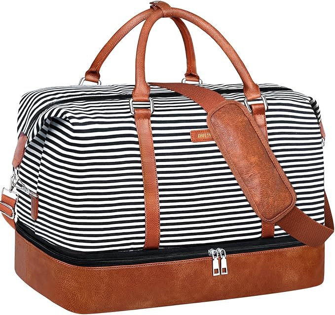 IBFUN Weekender Bags for Women, 21" Weekender Travel Bag, Travel Duffle Bag with Shoe Compartment Carry on Overnight Duffel Bag for Weekend Travel Business Trip