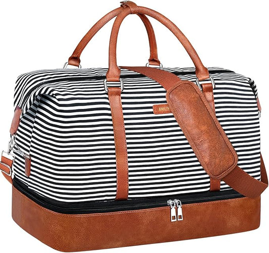 IBFUN Weekender Bags for Women, 21" Weekender Travel Bag, Travel Duffle Bag with Shoe Compartment Carry on Overnight Duffel Bag for Weekend Travel Business Trip