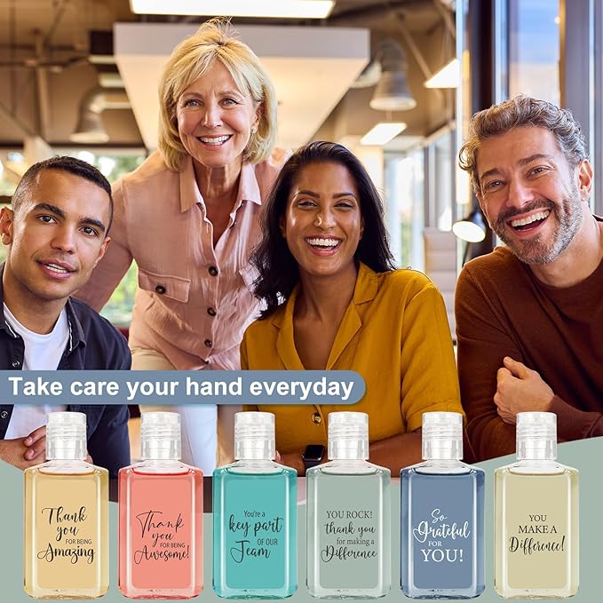 50Pcs Thank You Mini Hand Sanitizer Bulk Employee Appreciation Gifts Inspirational Small Hand Sanitizer 1fl oz Travel Size Hand Soap Gift for Team Coworker Teacher Nures Office (Classical)