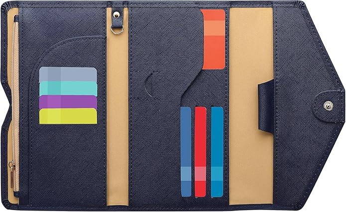 Vintage Style Genuine Leather Unisex RFID Blocking Passport Holder Travel Organizer