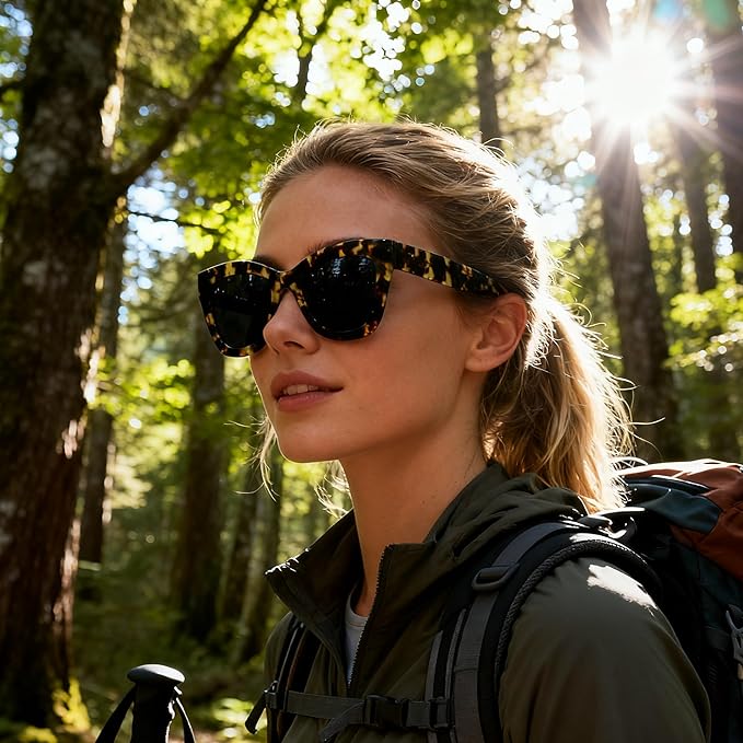 ZENOTTIC Retro Polarized Sunglasses Women - Oversized Cat Eye Trendy Glasses UV Protection - for Beach,Hiking,Party ZS6243