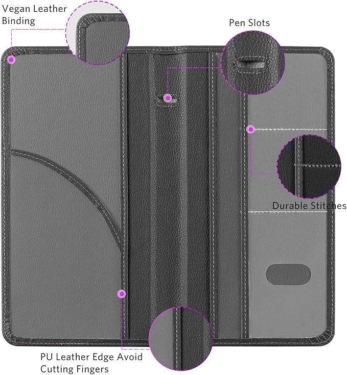 CoBak Car Registration and Insurance Holder - Vehicle Glove Box Car Organizer,Auto Truck Comparment Accessories Case with Magnetic Closure for Essential Document,Driver License,Cards