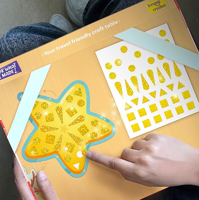 Imagimake Mirror Mosaic Christmas Kids Art Set | DIY Craft Kit | Foil Stickers for Kids | Christmas Activities| Mosaic Kit | Travel Toys | Fun Christmas Gifts for Grandkids Ages 3,4,5,6,7,8