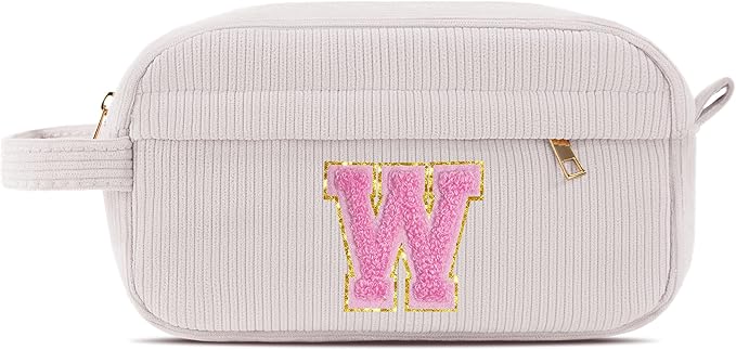 Pocmimut Preppy Makeup Bag,Cosmetic Bag Pouches Toiletry Bag for Graduation Gifts Birthday Gift Teacher Gifts for Girls,W