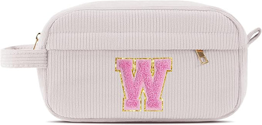 Pocmimut Preppy Makeup Bag,Cosmetic Bag Pouches Toiletry Bag for Graduation Gifts Birthday Gift Teacher Gifts for Girls,W