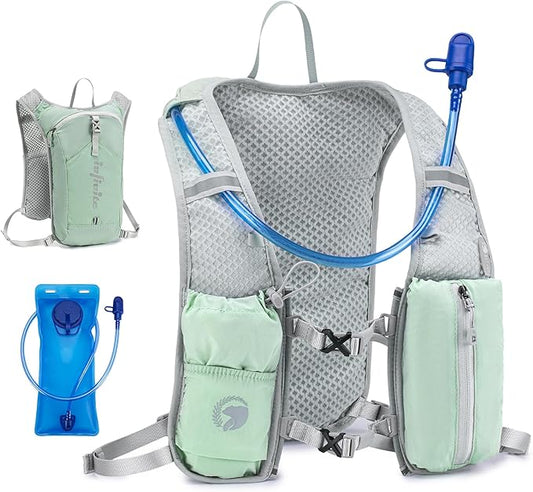 KSIBNW Running Vest for Women and Men, Lightweight Hydration Vest Backpack with 1.5L Water Bladder Bag Running Backpack for Hiking Biking Trail Cycling Race Marathon