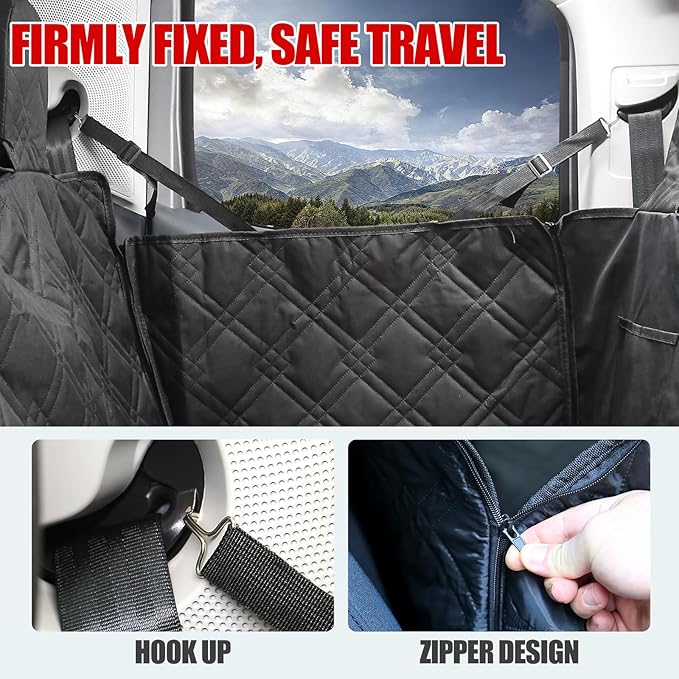 Mabett Dog Seat Covers for Ford Maverick 2025 2024 2023 2022 Accessories, Back Seat Hammock Extender for Pets Include Door Sides and Headrests Protection-Hard Bottom Support 600D Oxford Cloth