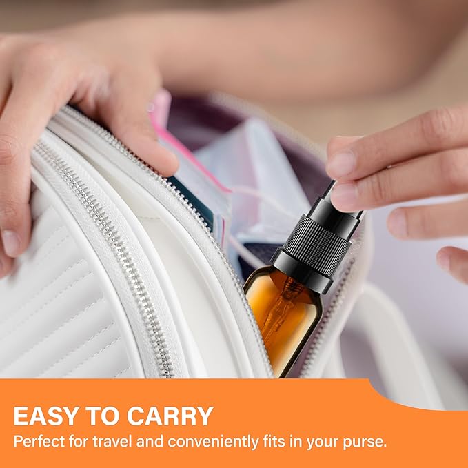 5 Pack Empty Refillable Glass Amber Pump Bottle Ideal for Lotion Cream Essential Oil Travel Small Container,15ml