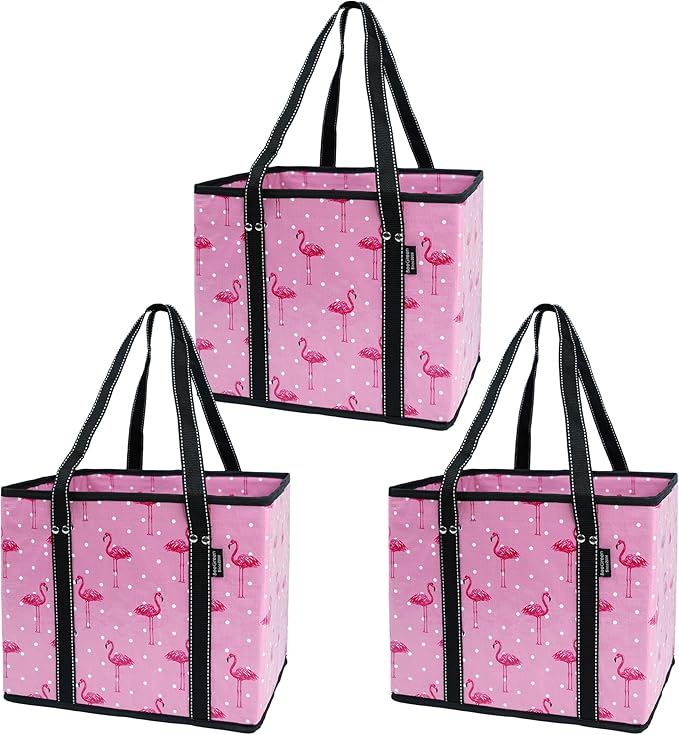 BeeGreen Large Waterproof Reusable Bags Christmas Heavy Duty Shopping Tote for Groceries Pool Gift with Webbing Handles