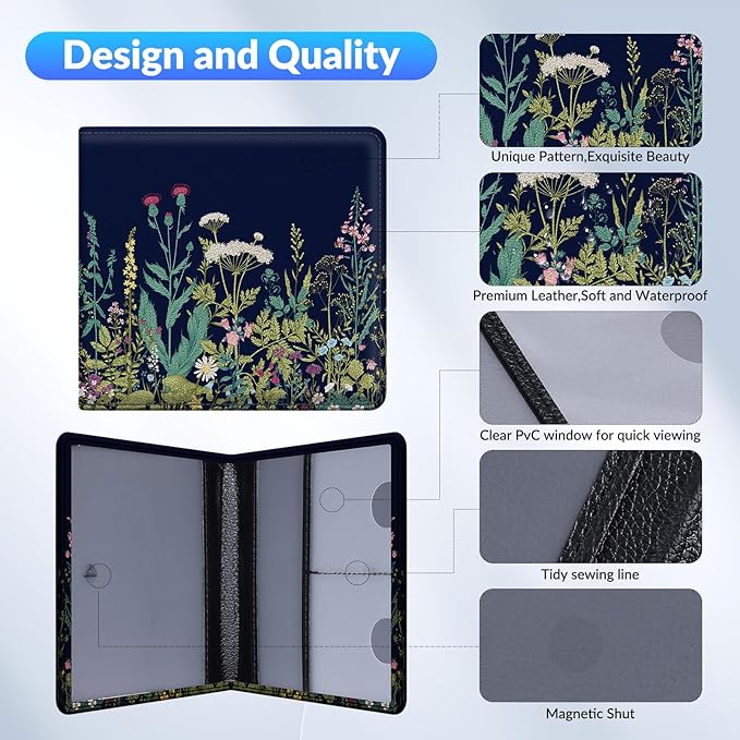 Car Registration and Insurance Card Holder，Vehicle Glove Box Car Organizer，Accessories Case for Storing Driving Licences, Cards, Documents