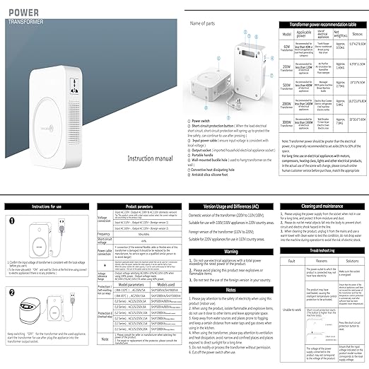 uyoyous 3000W Step Up Voltage 110V to 220V Converter Heavy Duty Power Converter 110v to 220v Power Transformer for Europe Asian Korea 220V 240V Appliances Use in US Canada Mexico