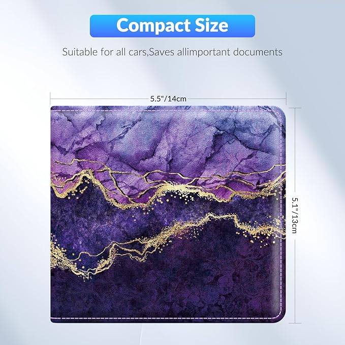 Car Registration and Insurance Card Holder，Vehicle Glove Box Car Organizer，Accessories Case for Storing Driving Licences, Cards, Documents