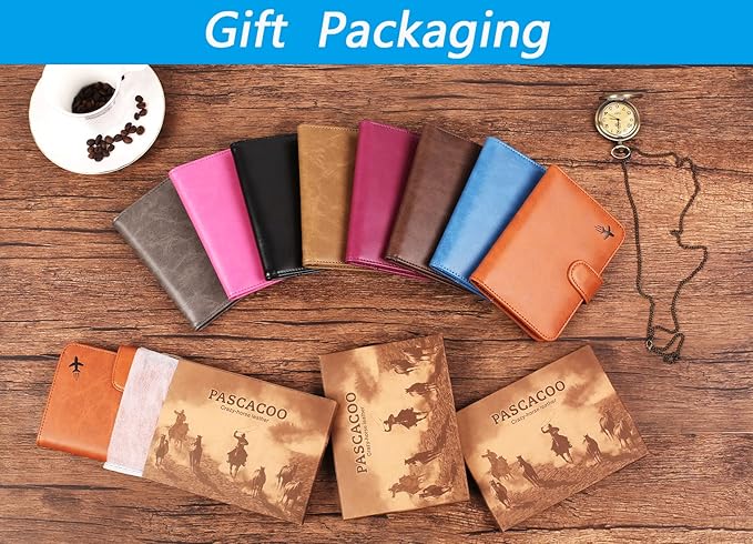 Passport Holder Cover Wallet RFID Blocking Leather Card Case Travel Accessories for Women Men (#Pink)