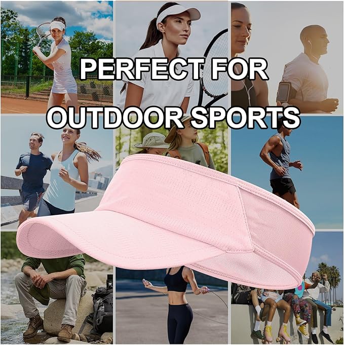 Sun Visor Hats for Men Women Lightweight Portable Stretchy Sun Hat for Running Tennis Golf