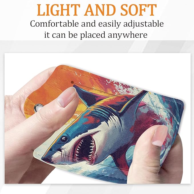 Shark Luggage Tags for Suitcase 3 Pack, Privacy Cover ID Label with Stainless Steel Loop and Address Card for Travel Bag Suitcase