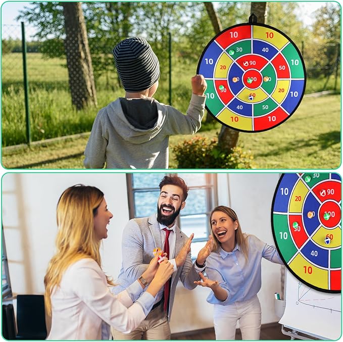 Toys Gifts for Kids Boys Daughter Son Birthday 29" Large Dart Board for Kids, Double-Sided Kids Dart Board with Sticky Balls, Indoor Sports & Outdoors Fun Party Play Games Toys