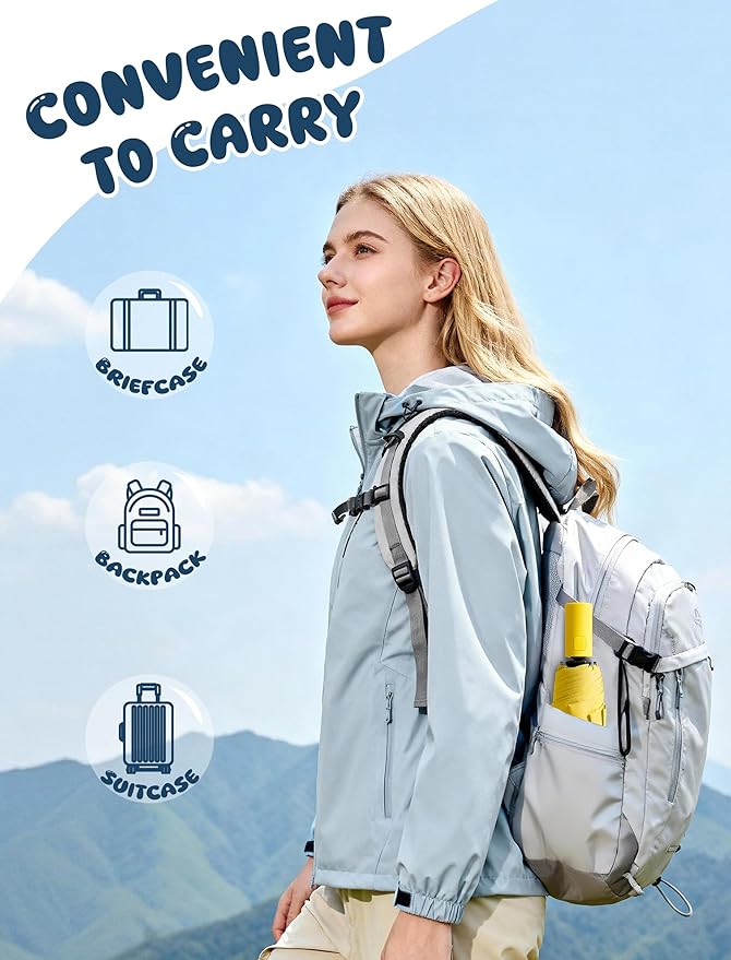 Yoobure Automatic Travel Umbrellas for Rain - Portable & Compact Umbrella for Backpack, Car, UV Umbrellas for Sun Protection, Windproof Folding Small Umbrella in Macaron for Kids, Women, Colorful