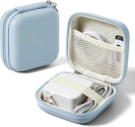 Charger Case for Macbook, Portable Tech Electronic Organizer Bag, Travel Storage Pouch for Laptop Accessories, MacBook Power Adapter, Charging Cords, USB Drives, Power Bank Blue, M