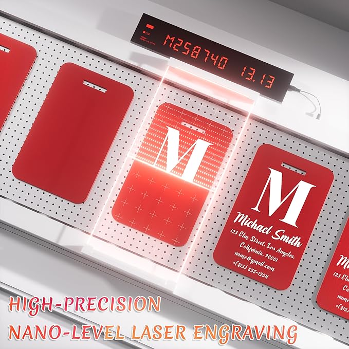 4 PCS Personalized Luggage Tags for Suitcase, Custom Engraved Aluminum Luggage Tags with Your Personalized Text Logo, Metal Name Tags with Steel Loop for Bag, Suitcase, Backpack (Black, Large)