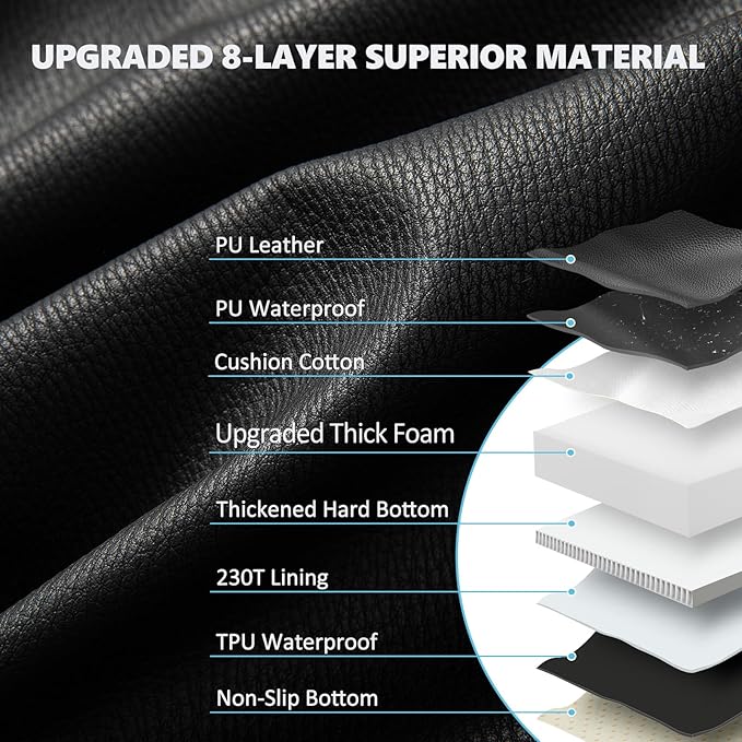 Back Seat Extender for Dogs-Leather Upgraded Foam, Hard Bottom Dog Seat Cover for Truck Back Seat, Dog Hammock for Truck Crew Cab F150, RAM1500, Sierra, Silverado,Tundra, Titan（59‘x29’