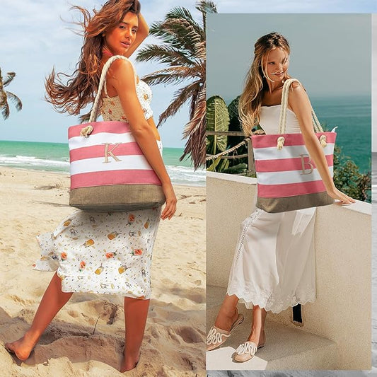 YOOLIFE Beach Bags for Women - Travel Canvas Beach Tote, Pool Waterproof Bag, Travel Essentials, Gifts for Women Birthday