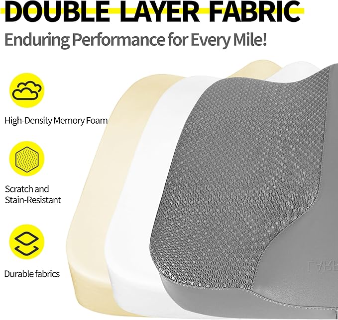 LARROUS Car Seat Cushion - Comfort Memory Foam Seat Cushion for Car Seat Driver, Tailbone (Coccyx) Pain Relief, Car Seat Cushions for Driving (Gray)
