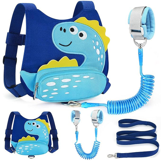 Accmor Toddler Harness Leash with Anti Lost Wrist Link, Cute Dinosaur Kids Walking Restraint Belt, Keep Child Close Hand Strap Tether for Baby Boys Girls Outdoor Travel
