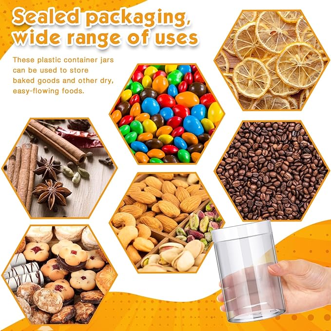 SATINIOR 12 Pack 12 oz Plastic Container Jars with Lids Round Clear Travel Cosmetic Container Slime Jars for Toiletries, Lotion, Cream, Ointments, Makeup, Rhinestone, Samples, Kitchen Storage(White)