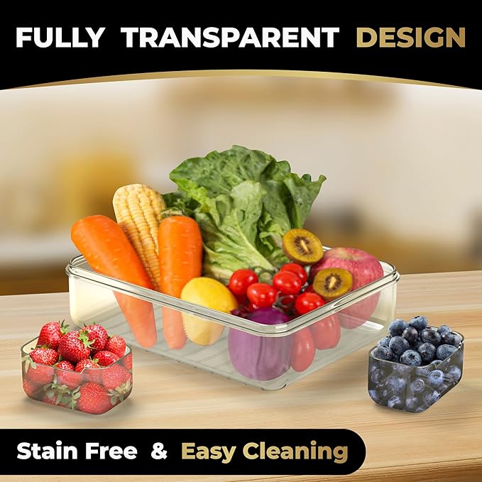 LEVANI Snack Box Container – (8) Clear & Stain Free Compartments, Extra Strong Handle - Divided Serving Tray with Lid, Transparent Snackle Boxes Organizer – Built-In Toothpick & Small Utensil Storage