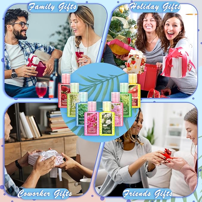 Frienda 24 Pack Mini Hand Sanitizer Bulk Travel Size Perfume Gel Hand Sanitizer Scented Variety 1 Fl oz Pocket Portable for Guest Christmas Stocking Stuffers Nurse Teacher Employee Staff Office Gifts