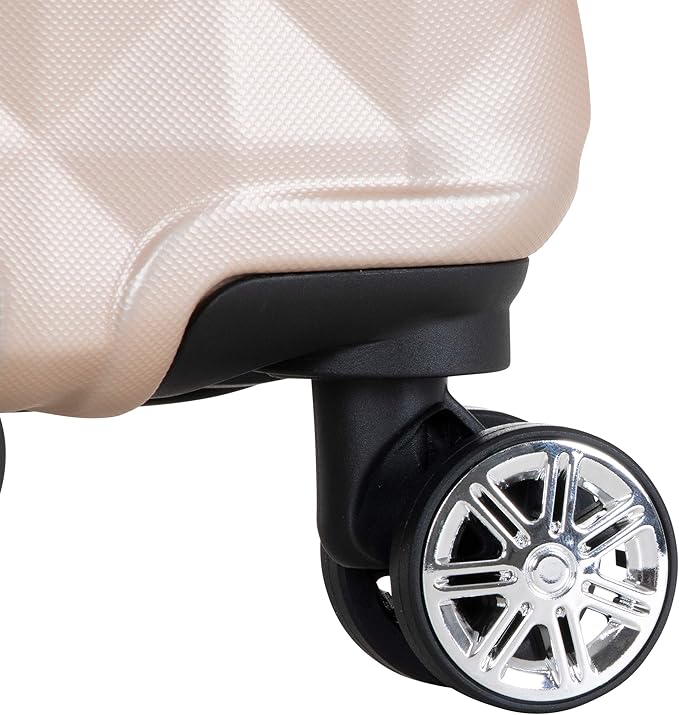 Kenneth Cole REACTION Diamond Tower Collection Lightweight Hardside Expandable 8-Wheel Spinner Travel Luggage, Rose Gold, 20-Inch Carry On