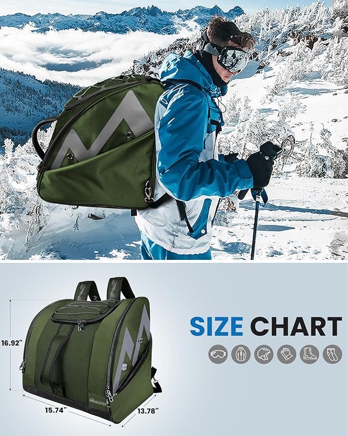 OutdoorMaster Boot Bag - 50L Ski Boots and Snowboard Boots Bag, Excellent for Travel with Waterproof Exterior & Bottom - for Men, Women and Youth