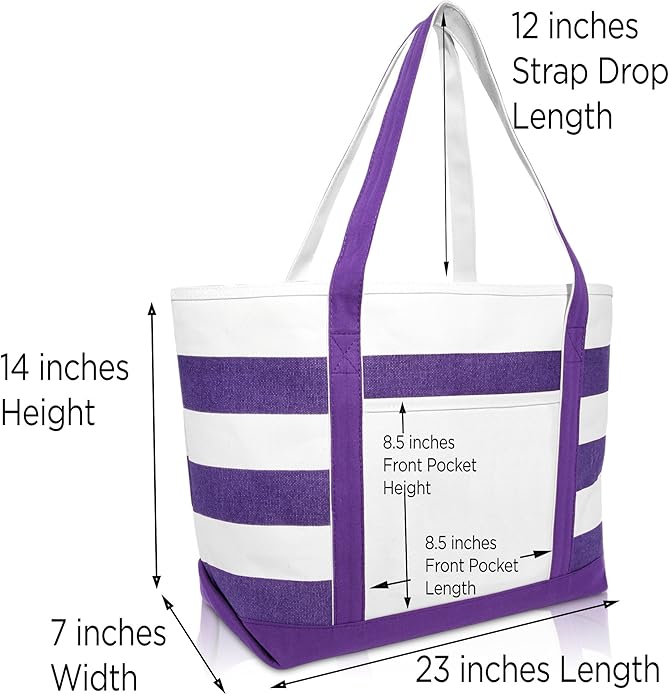 DALIX Monogrammed Beach Bag and Totes for Women Personalized Gifts Purple A - Z