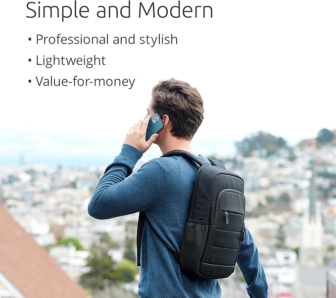 Kensington EQ Backpack 16”, for 15.6 inch-16 inch Laptop, Padded Shoulder Straps, Side Pocket,(K60392WW), Black