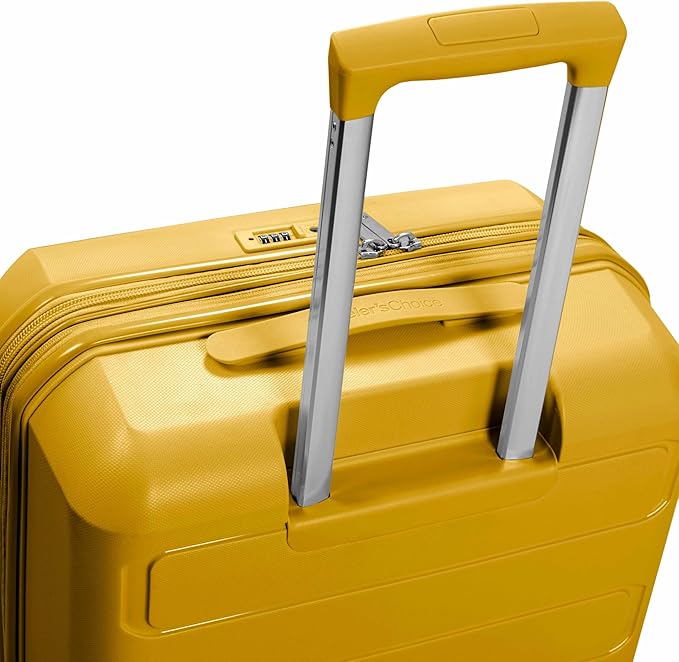 Traveler's Choice Pagosa Indestructible Hardshell Expandable Spinner Luggage, Yellow, 26-Inch Medium