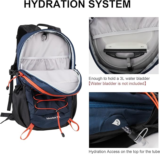 MOUNTAINTOP Hiking Backpack,25/30L Camping Backpack, Men Women Hiking Daypack Lightweight Travel Backpack for Climbing