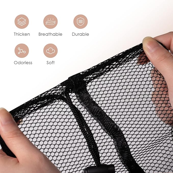 Meowoo Large Mesh Laundry Bag, 27×36inch Heavy Duty Mesh Laundry Bags Drawstring Lockable, Laundry Hamper Liner, Machine Washable, for Travel,Storage, Sports Factories, Dorms, Black 1pcs