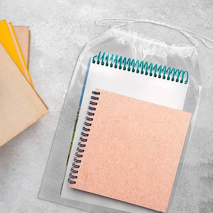 Disposable Drawstring Bags PE 2 Mil with Double Cotton Drawstrings